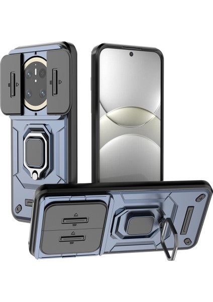 Huawei Mate 70 Kılıf Pc+Tpu Kickstand Telefon Koruyucu Lens Kapağı-Mavi (Yurt Dışından)