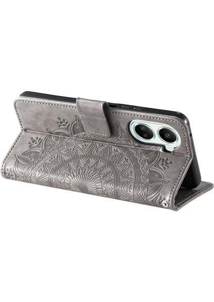 Huawei Nova 10 Se 4g Darbeye Dayanıklı Baskılı Mandala Çiçek Telefon Kılıfı Düşmeye Karşı Cüzdan Standı Askılı Kapak-Gri (Yurt Dışından) fırsatları