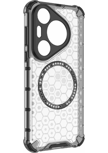 Huawei Pura 70 Pro/70 Pro+Honeycomb Kılıf Ince Tpu+Pc Telefon Kılıfı Magsafe-Transparent ile Uyumlu (Yurt Dışından) modelleri
