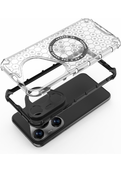Huawei Pura 70 Pro/70 Pro+Honeycomb Kılıf Ince Tpu+Pc Telefon Kılıfı Magsafe-Transparent ile Uyumlu (Yurt Dışından) fırsatları