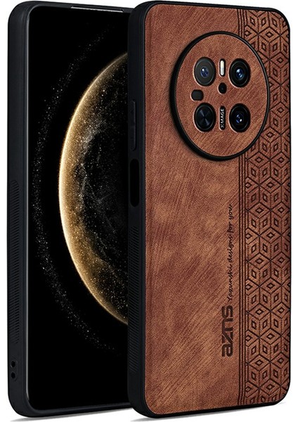 Azns Huawei Mate 70 Kılıf Koruyucu Pu Deri Kaplı Tpu Telefon Kabuğu-Kahverengi (Yurt Dışından)