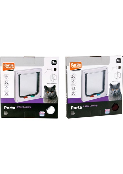 4Yön Kilitli Kedi Kapisi 19,2X20Cm K.Rengi