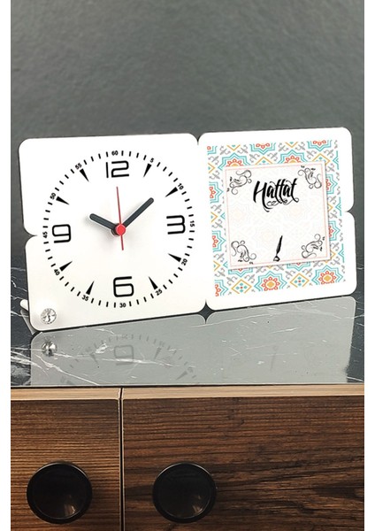 Şık Ahşap Masa Saati, Zarif ve Doğal Tasarım, Hediye Seçeneği