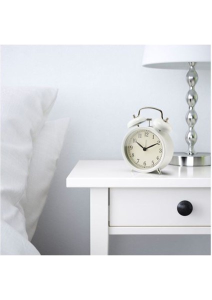Beyaz Renk 14 cm Çelik Masa Üstü Dekoratif Saat fiyatları