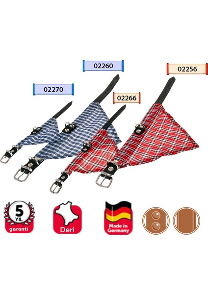 Deri Bandanalı Boyun Tasması 27 cm Mavi