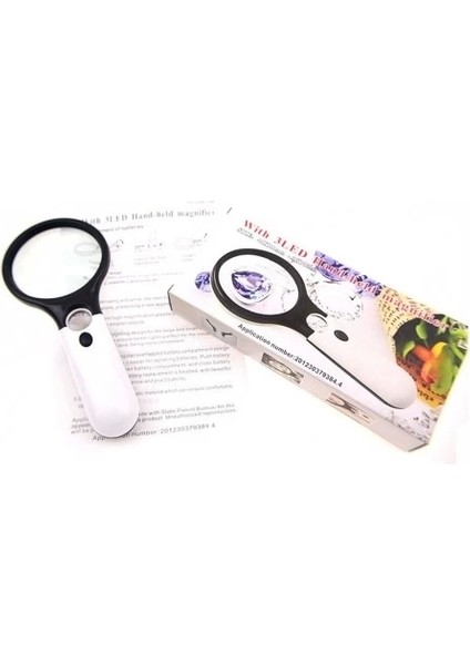 3 LED Işıklı 3X75 mm 45X22 mm El Büyüteç fırsatları