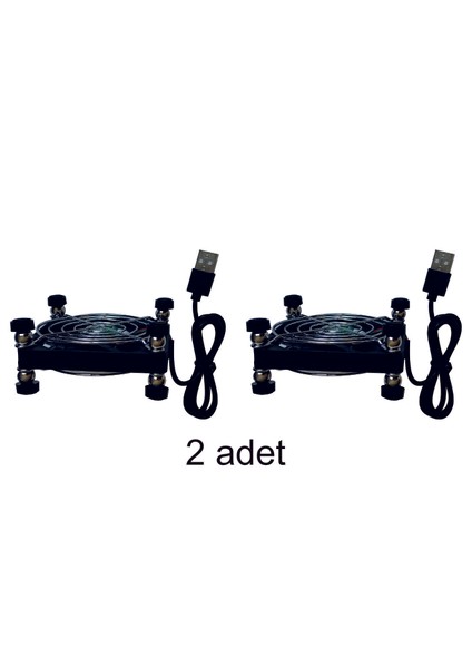 Usb Fan 85x85x40 Ayaklı Telli 2 Adet Harici Laptop, Modem ve Tv Soğutucu Ball Bearing sessiz 27 db 3000 rpm