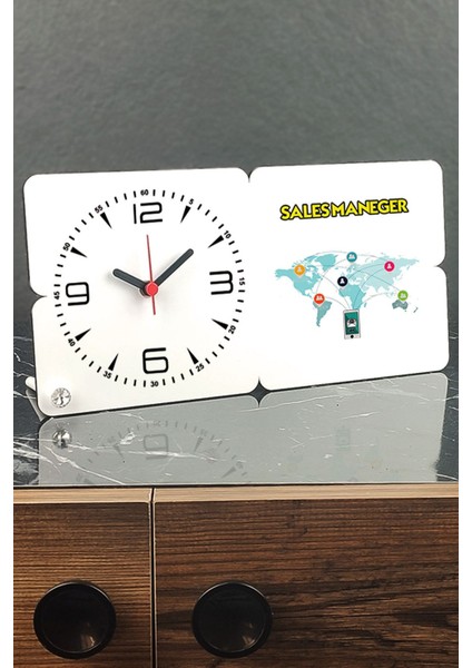 Ahşap Masa Saati - Şık ve Zarif Masa Dekorasyonu Hediye