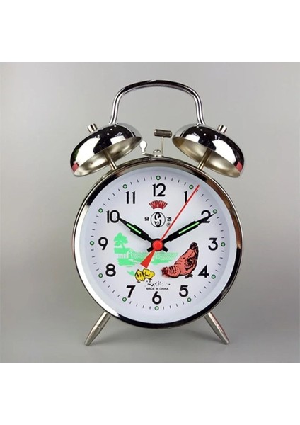 Nostaljik Bakır Görünümlü Kurmalı Metal Çalar Saat, Tavuk Figürlü Anı Saati