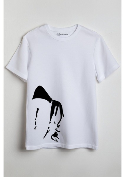 Adam Baskılı Unisex T-Shirt Beyaz