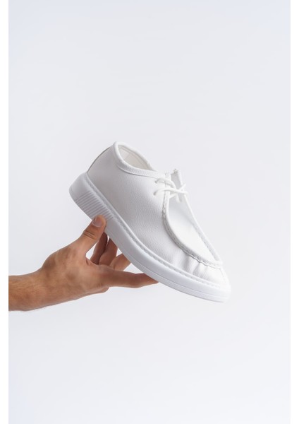 ET170 Tornado Bağcıklı Cilt Erkek Günlük Spor Klasik Ayakkabı Bt - Beyaz