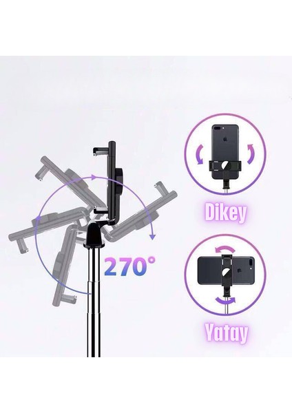 Selfie Çubuğu Tripod Siyah Kumandalı Bluetoothlu TP-1020