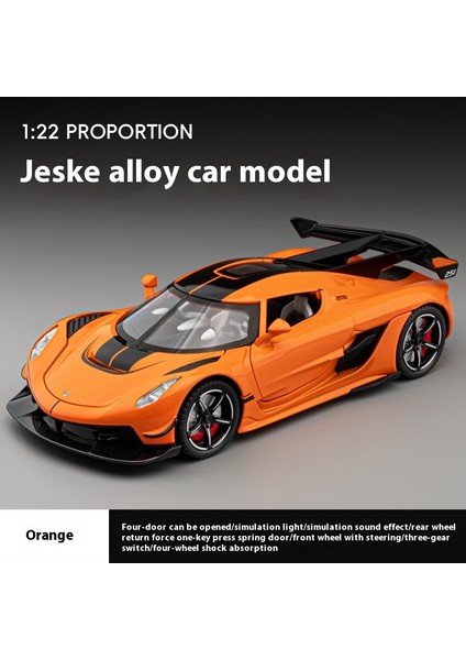 Alaşım Araba Modeli 1:22 Koenigsegg Jesco Spor Araba Ses ve Işık Oyuncak Araba Ses Efektleri Modeli (Yurt Dışından)