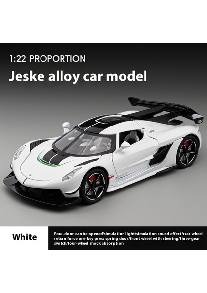 Alaşım Araba Modeli 1:22 Koenigsegg Jesco Spor Araba Ses ve Işık Oyuncak Araba Ses Efektleri Modeli (Yurt Dışından)