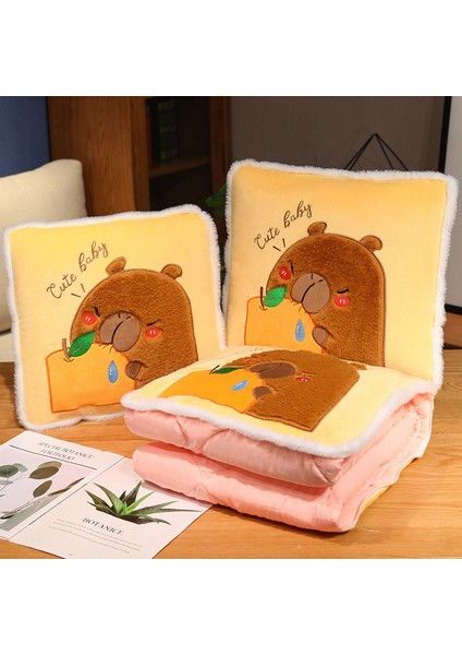 Sevimli Yastık Yorgan 2'si 1 Arada Ofis Araba Şekerleme Yastığı (Yurt Dışından)