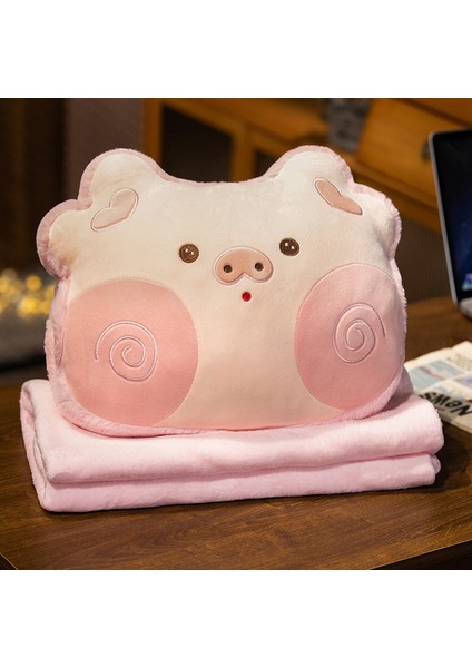 Sevimli Karikatür Yastık Yorgan 2'si 1 Arada Araba Ofis Şekerleme Yastığı Arkalık (Yurt Dışından)