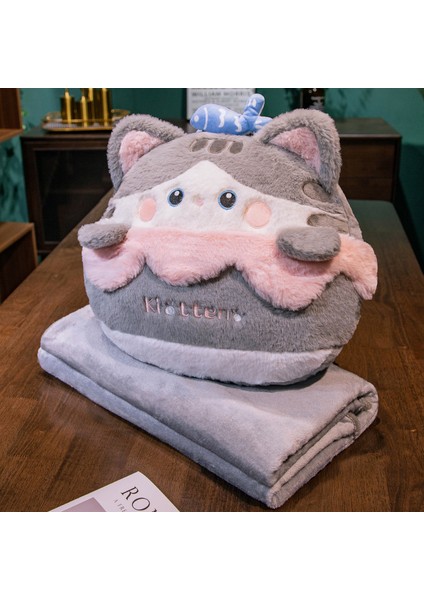 Sevimli Yastık Yorgan 2'si 1 Arada Katlanabilir Ofis Araba Yastık Yorgan (Yurt Dışından)