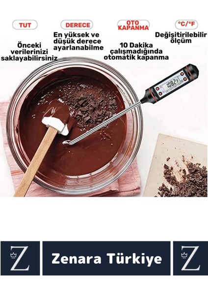 Ergonomik LCD Ekran Çift Ölçüm Birimi Hafızalı Et Sıvı Mama Sıcak Soğuk Saplamalı Gıda Termometresi fırsatları