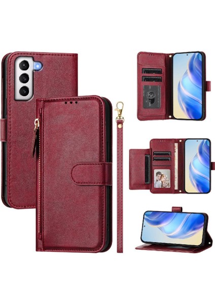 Samsung Galaxy S21 Artı 5g Için Flip Case Kart Tutucu Fermuar Pu Deri (Yurt Dışından)