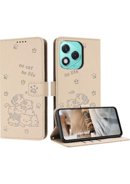 Onur Için Flip Case 400 Lite Deri Cüzdan Pu Deri Sevimli Kedi Kartı (Yurt Dışından)