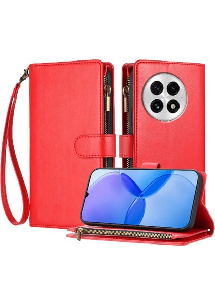 Oneplus 13 Için Kılıf Folio Kapak Cüzdan Fermuar Pu Deri Çanta Kapak Kartı (Yurt Dışından)