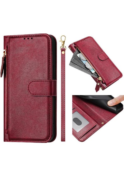 Samsung Galaxy Xcover 5 Fermuar Pu Deri Manyetik Kart Için Flip Case (Yurt Dışından) fırsatları