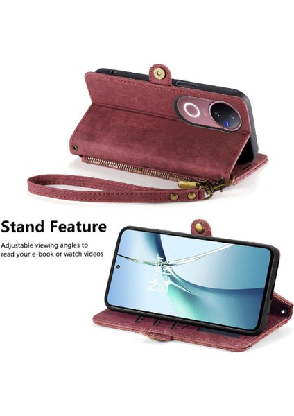 Vivo V50 Için Flip Case Cüzdan Kapak Kapak Darbeye Deri Kılıf Basit (Yurt Dışından) modelleri