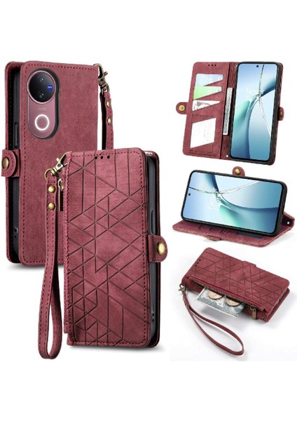 Vivo V50 Için Flip Case Cüzdan Kapak Kapak Darbeye Deri Kılıf Basit (Yurt Dışından) fırsatları
