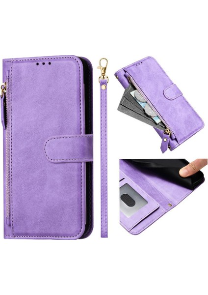 Samsung Galaxy S9 Pu Deri Manyetik Kart Tutucu Fermuar Için Flip Case (Yurt Dışından)
