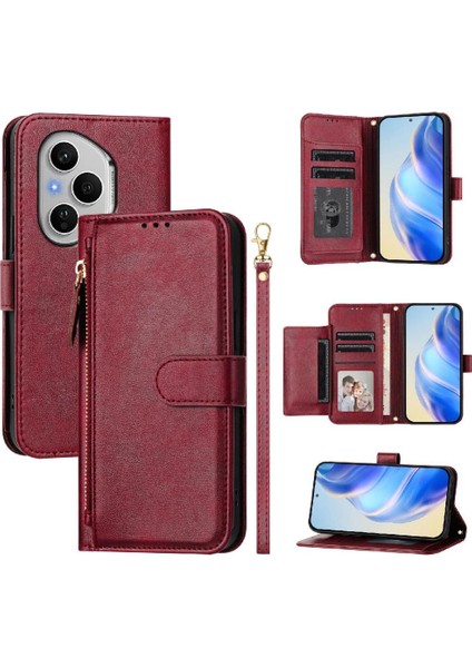 Onur Için Flip Case 400 Pro 5g Kart Tutucu Pu Deri Manyetik Fermuar (Yurt Dışından)
