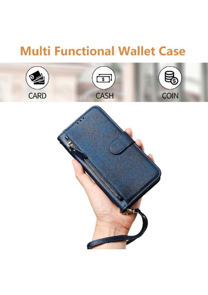 Samsung Galaxy Not 10 Artı Fermuar Pu Deri Manyetik Için Flip Case (Yurt Dışından)