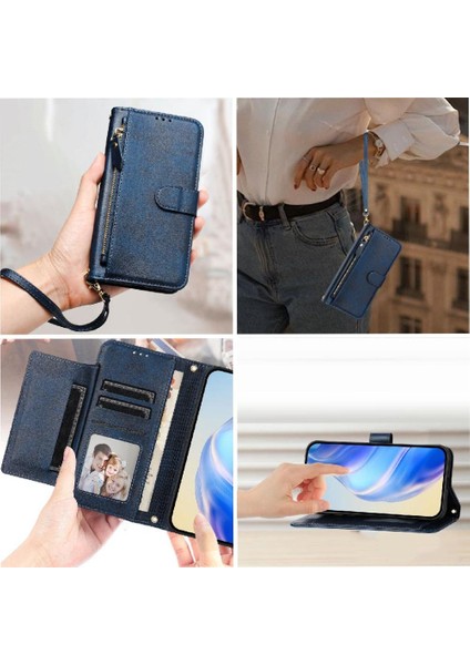 Samsung Galaxy Not 10 Artı Fermuar Pu Deri Manyetik Için Flip Case (Yurt Dışından)