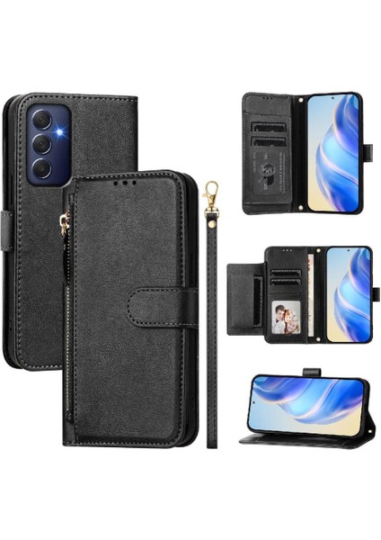 Samsung Galaxy M54 5g Fermuar Kart Tutucu Pu Deri Için Flip Case (Yurt Dışından)