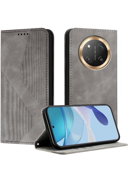 Honor Magic 7 Lite 5g Cüzdan Kickstand Pu Deri Folio Flip Kart Için Kılıf (Yurt Dışından)