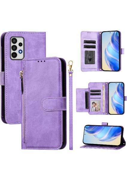 Samsung Galaxy Flip 5g/4g Fermuar Kart Tutucu Pu Deri Için Flip Case (Yurt Dışından)