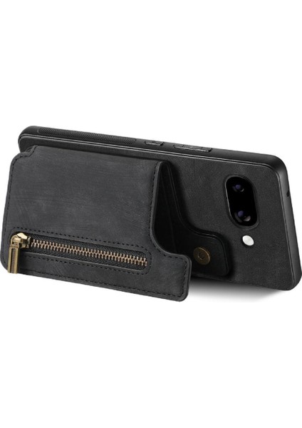 Google Pixel 9A Vintage Fermuar Cüzdan Standı Fonksiyonu Için Kılıf Katlanabilir (Yurt Dışından)