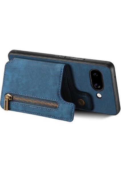 Google Pixel 9A Vintage Fermuar Cüzdan Standı Fonksiyonu Için Kılıf Katlanabilir (Yurt Dışından)