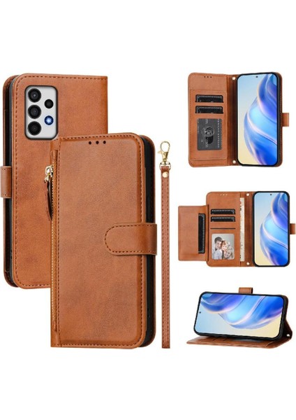Samsung Galaxy Için Flip Case A52S 5g Kart Tutucu Fermuar Pu Deri (Yurt Dışından)