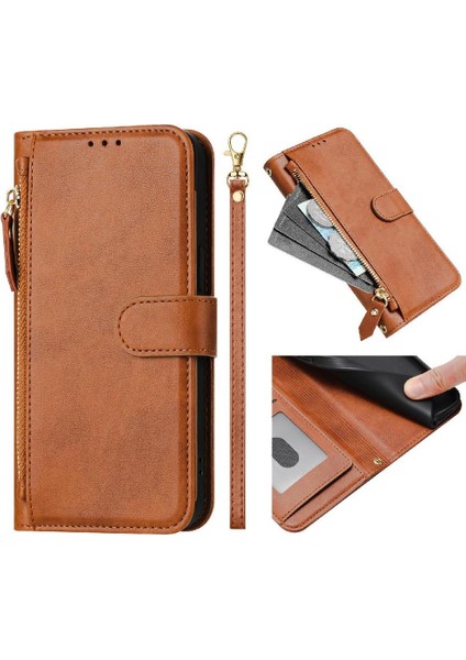 Samsung Galaxy Için Flip Case A52S 5g Kart Tutucu Fermuar Pu Deri (Yurt Dışından)
