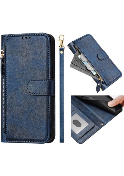Samsung Galaxy S10 Lite Için Flip Case Pu Deri Manyetik Fermuar Kartı (Yurt Dışından)