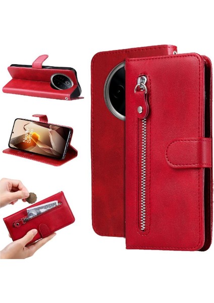 Oneplus 13 Deri Fermuar Koruyucu Kapak Kart Yuvası Sahipleri Için Kılıf (Yurt Dışından)
