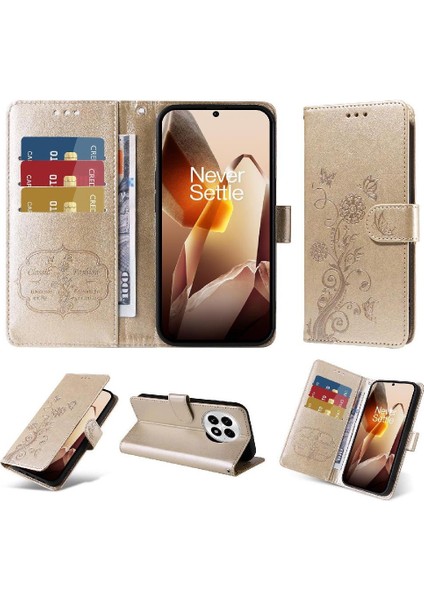 Oneplus 13 Çiçek Kart Yuvaları Flip Deri Için Flip Case (Yurt Dışından)