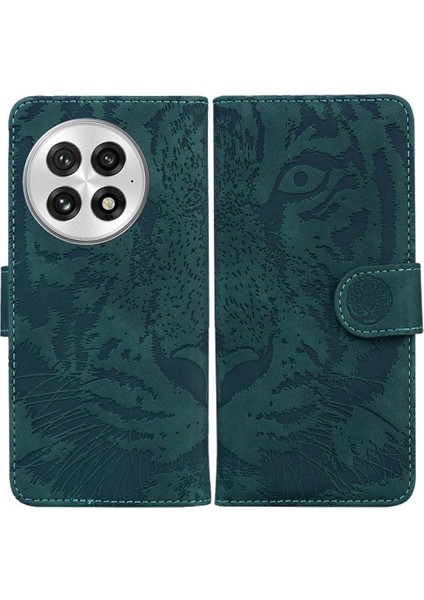 Oneplus 13 Kickstand Koruyucu Kabartmalı Sevimli Kaplan Deri Için Flip Case (Yurt Dışından)