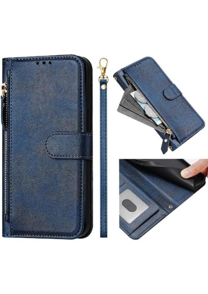 Samsung Galaxy M35 5g Fermuar Pu Deri Manyetik Kart Için Flip Case (Yurt Dışından)
