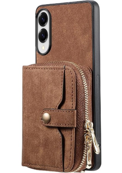 Samsung Galaxy S25 Kenar Premium Deri Standı Ayarlanabilir Kordon Için Kılıf (Yurt Dışından)