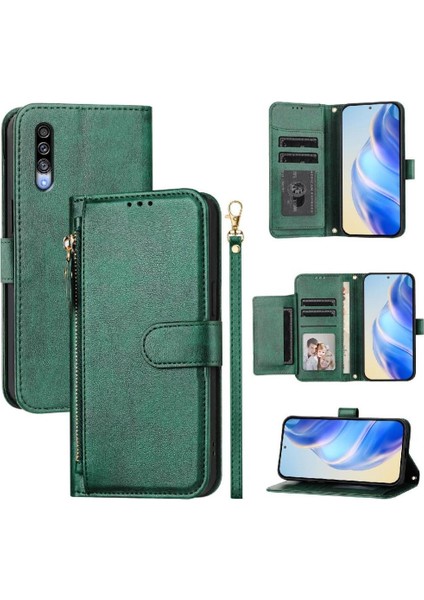 Samsung Galaxy Için Flip Case A50/A50S Fermuar Kart Tutucu Pu Deri (Yurt Dışından)