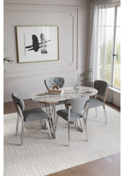 ELMA AVANGARDE Mutfak Masa Sandalye Takımı 70-120 Ck Gold 4 Kişilik Mutfak Masası Takımı fiyatları