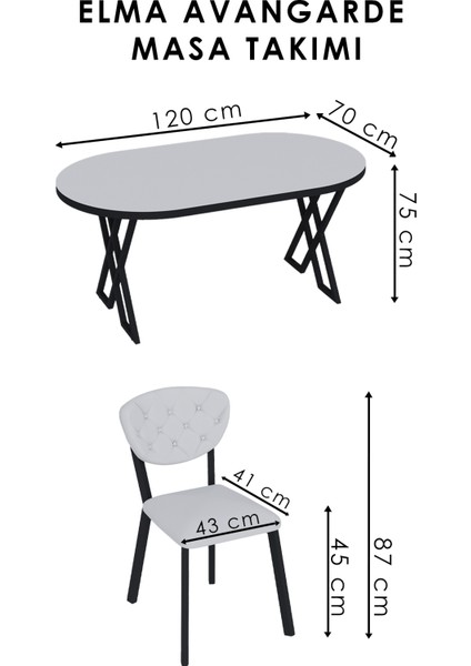 ELMA AVANGARDE Mutfak Masa Sandalye Takımı 70-120 Ck Gold 4 Kişilik Mutfak Masası Takımı indirimleri