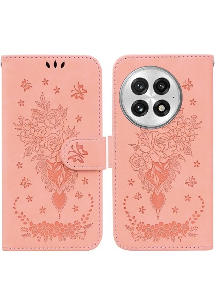 Oneplus 13 5g Cüzdan Kılıf Için Flip Case Kabartma Gül Çiçekler Kickstand Pu (Yurt Dışından)