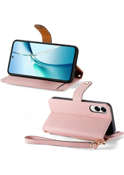 Samsung Galaxy S25 Kenar Kordon Deri Çanta Cüzdan Fermuar Aşk Için Kılıf (Yurt Dışından)
